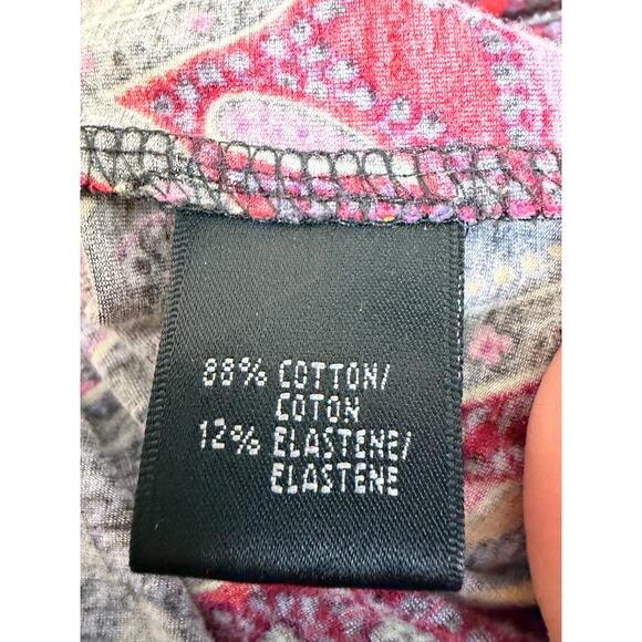 Lafayette 148 womens long sleeve T shirt Paisley cozycore feminine colorful soft - Picture 5 of 9